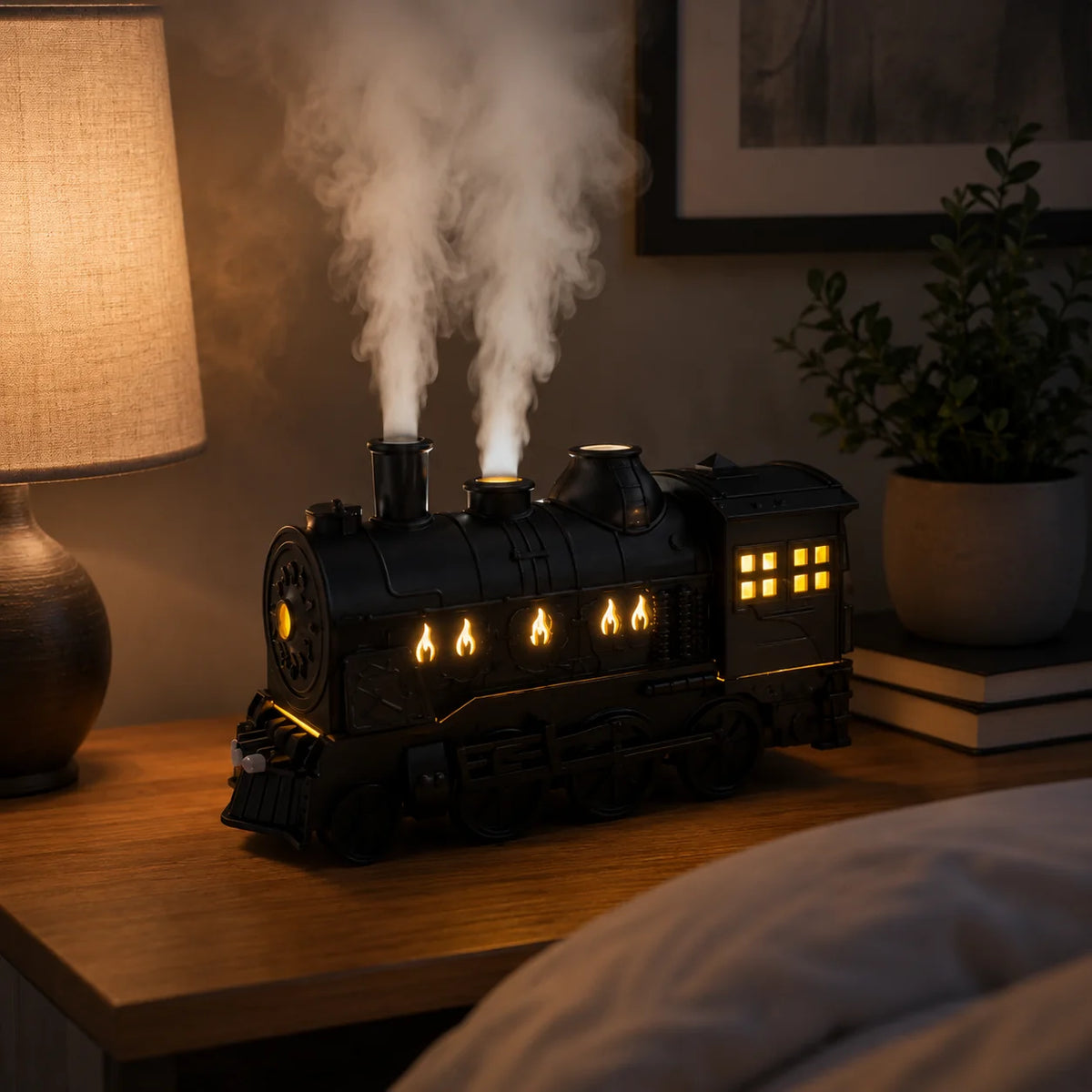 Humidifier | Steam Locomotive Design & Continuous Mist | 300 ml Tank