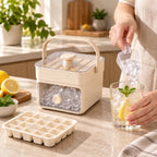 Ice Cube Tray Set | Stackable & Easy-Release | With Storage Drawer