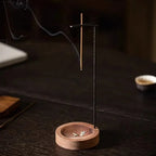 Incense Burner | Handcrafted Wooden Base & Metal Holder | 3.58 x 9.96 in