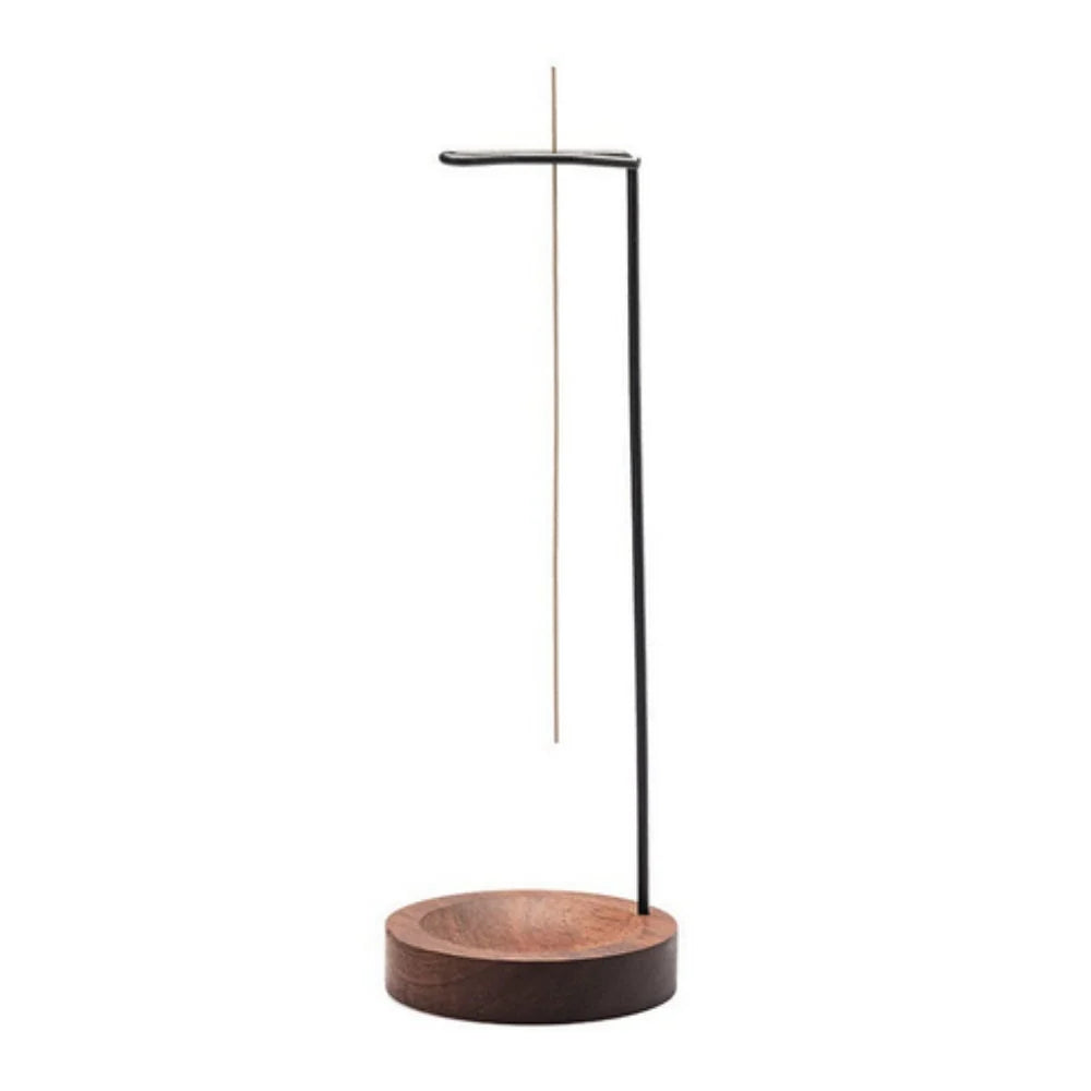 Incense Burner | Handcrafted Wooden Base & Metal Holder | 3.58 x 9.96 in