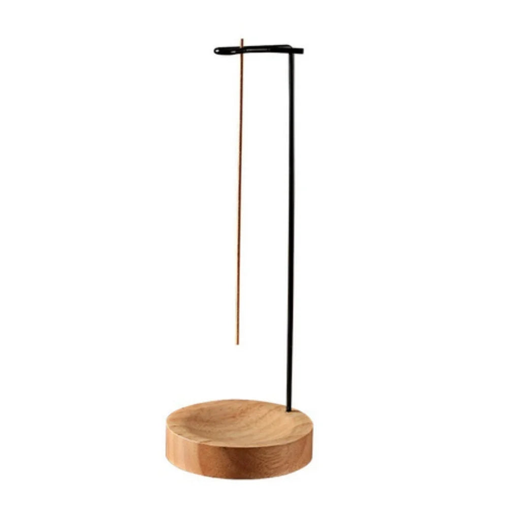 Incense Burner | Handcrafted Wooden Base & Metal Holder | 3.58 x 9.96 in
