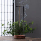 Incense Burner | Handcrafted Wooden Base & Metal Holder | 3.58 x 9.96 in