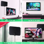 Indoor TV Antenna | Flat Long-Range & Adhesive Backing | 10 Ft Cable
