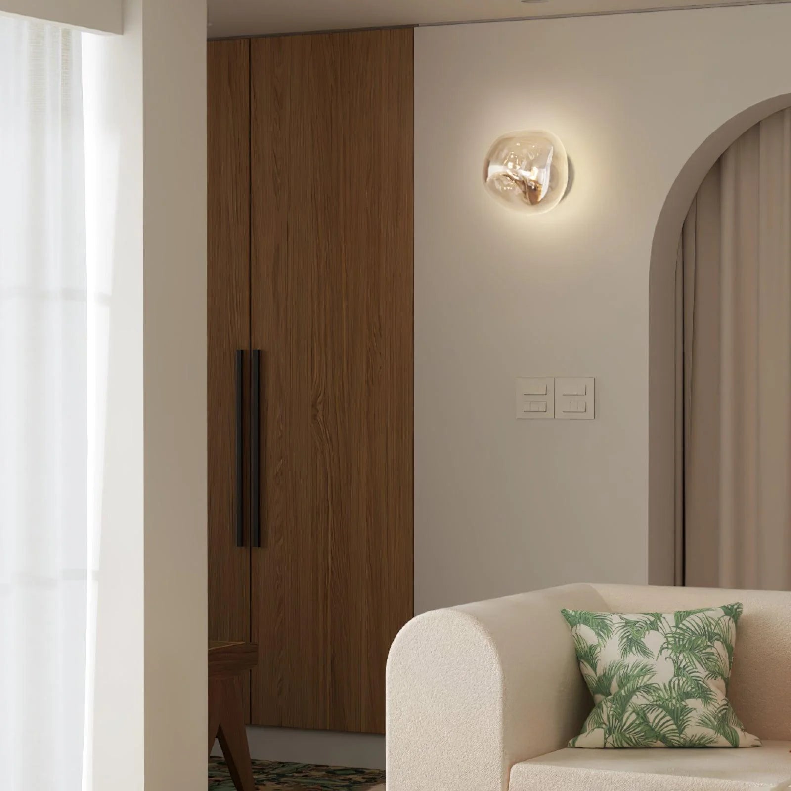 Indoor Wall Lamp | Circular Metal Body & Acrylic Rim | Damp Rated