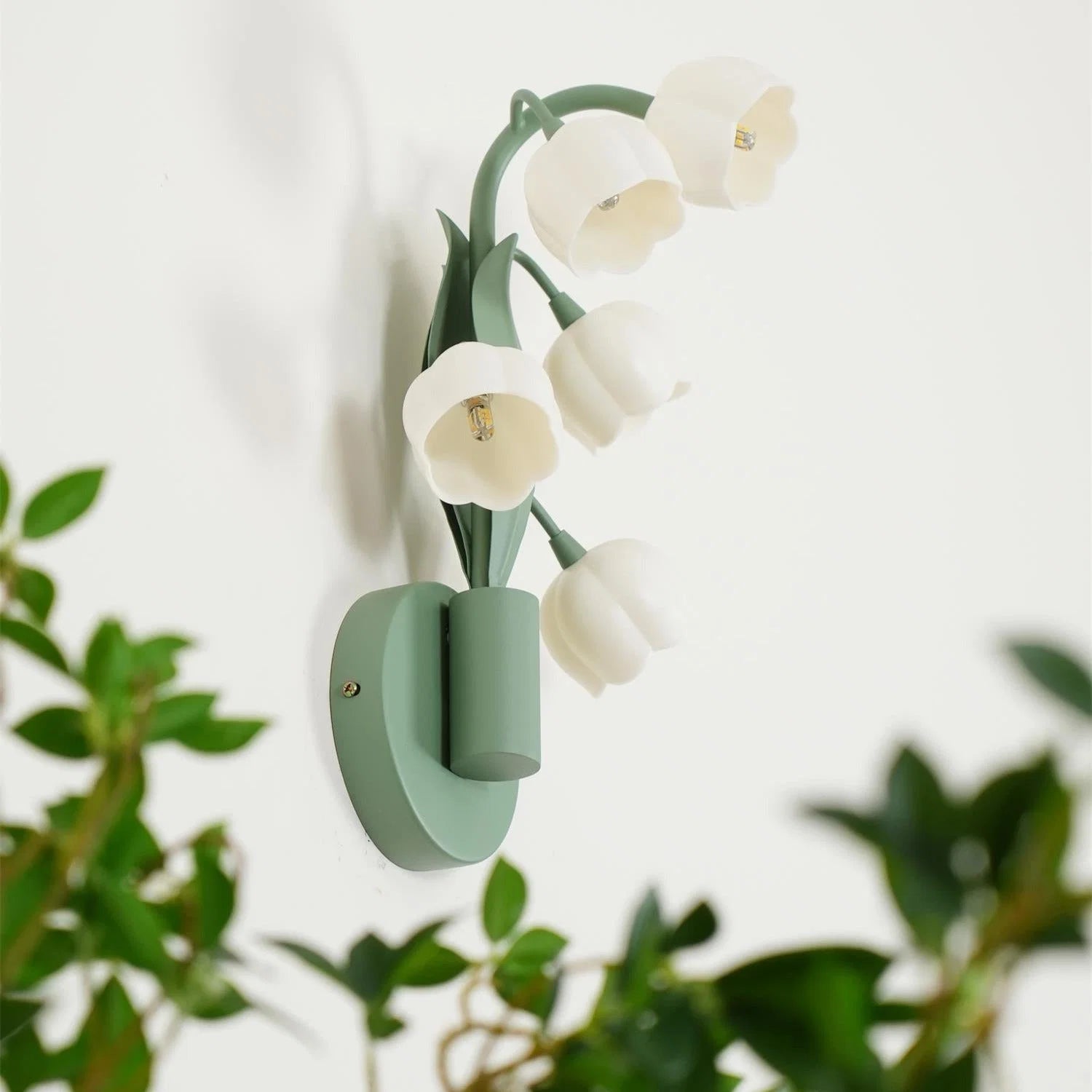 Indoor Wall Lamp | Orchid-Shaped PC Shade | Metal Fixture, 18.5 cm