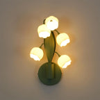 Indoor Wall Lamp | Orchid-Shaped PC Shade | Metal Fixture, 18.5 cm