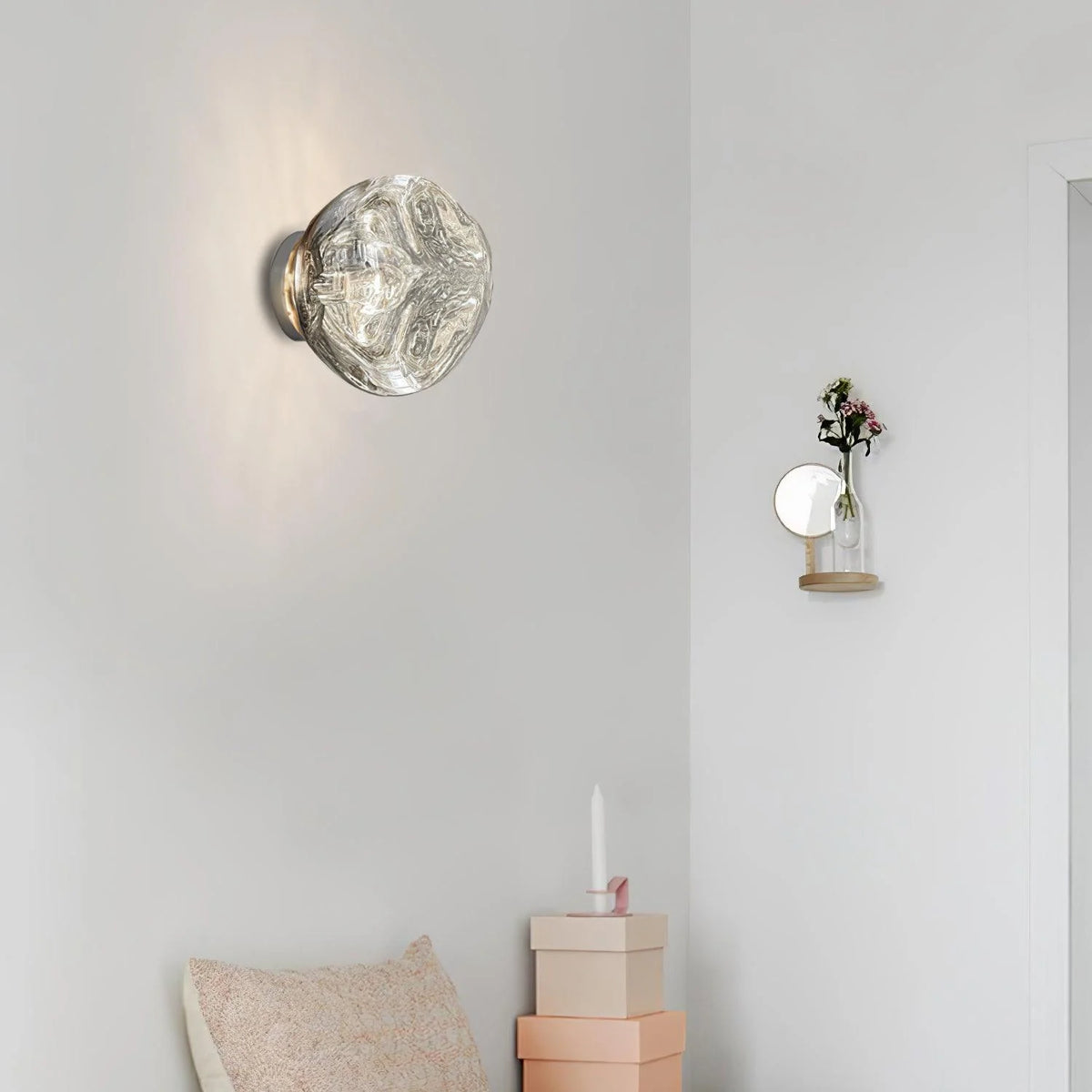 Indoor Wall Lamp | Circular Metal Body & Acrylic Rim | Damp Rated