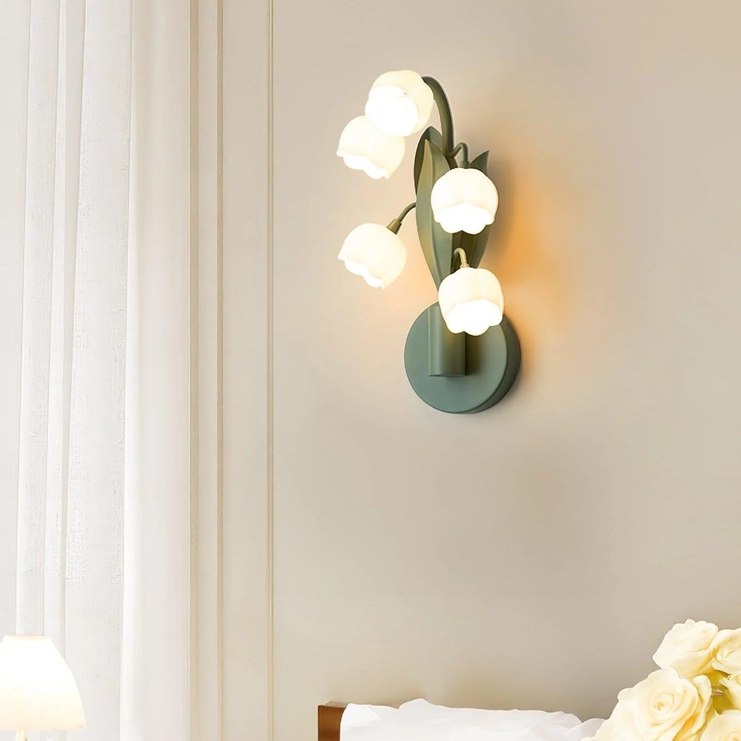 Indoor Wall Lamp | Orchid-Shaped PC Shade | Metal Fixture, 18.5 cm