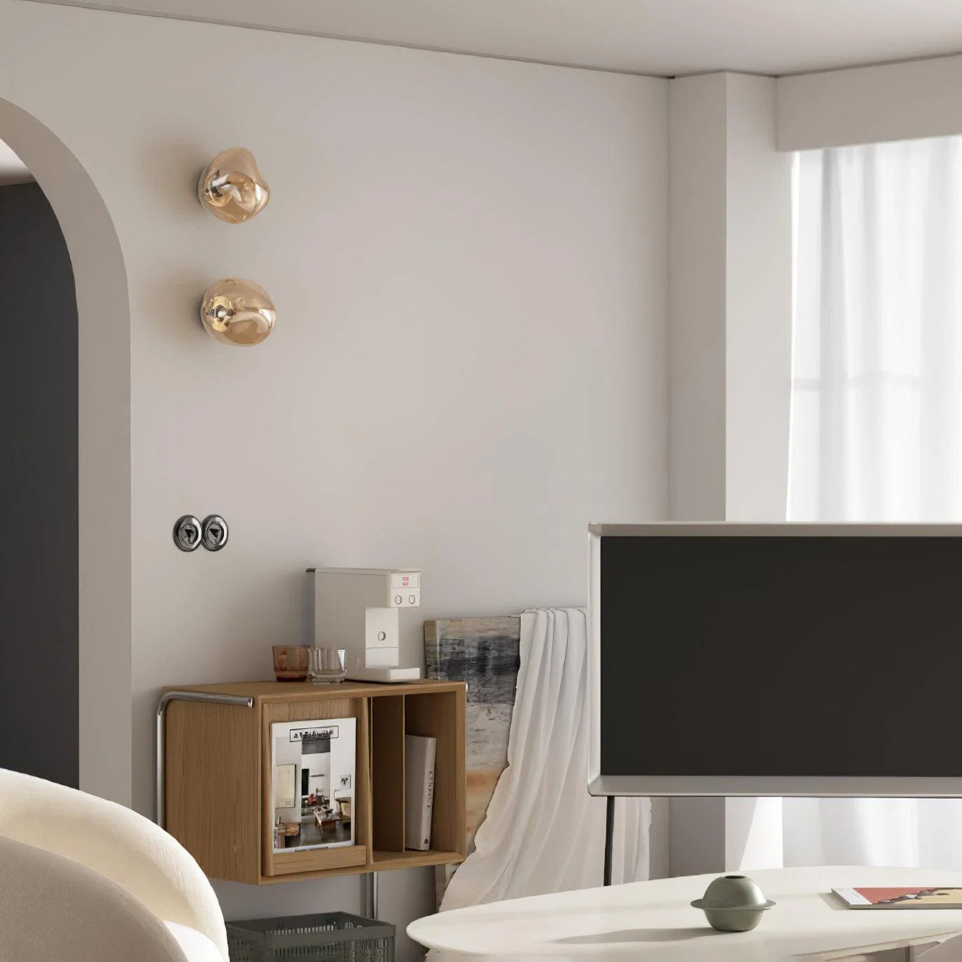 Indoor Wall Lamp | Circular Metal Body & Acrylic Rim | Damp Rated
