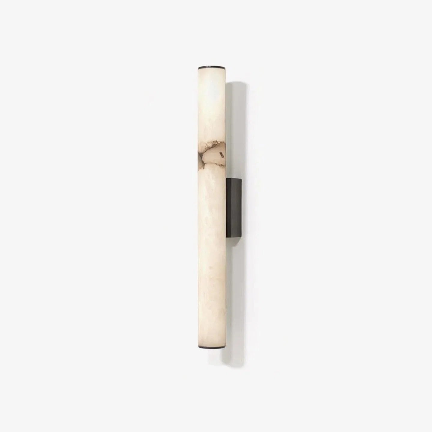 Wall Lamp | Alabaster Shade & Sculptural Brass Frame | 50 cm Height