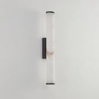 Wall Lamp | Alabaster Shade & Sculptural Brass Frame | 50 cm Height