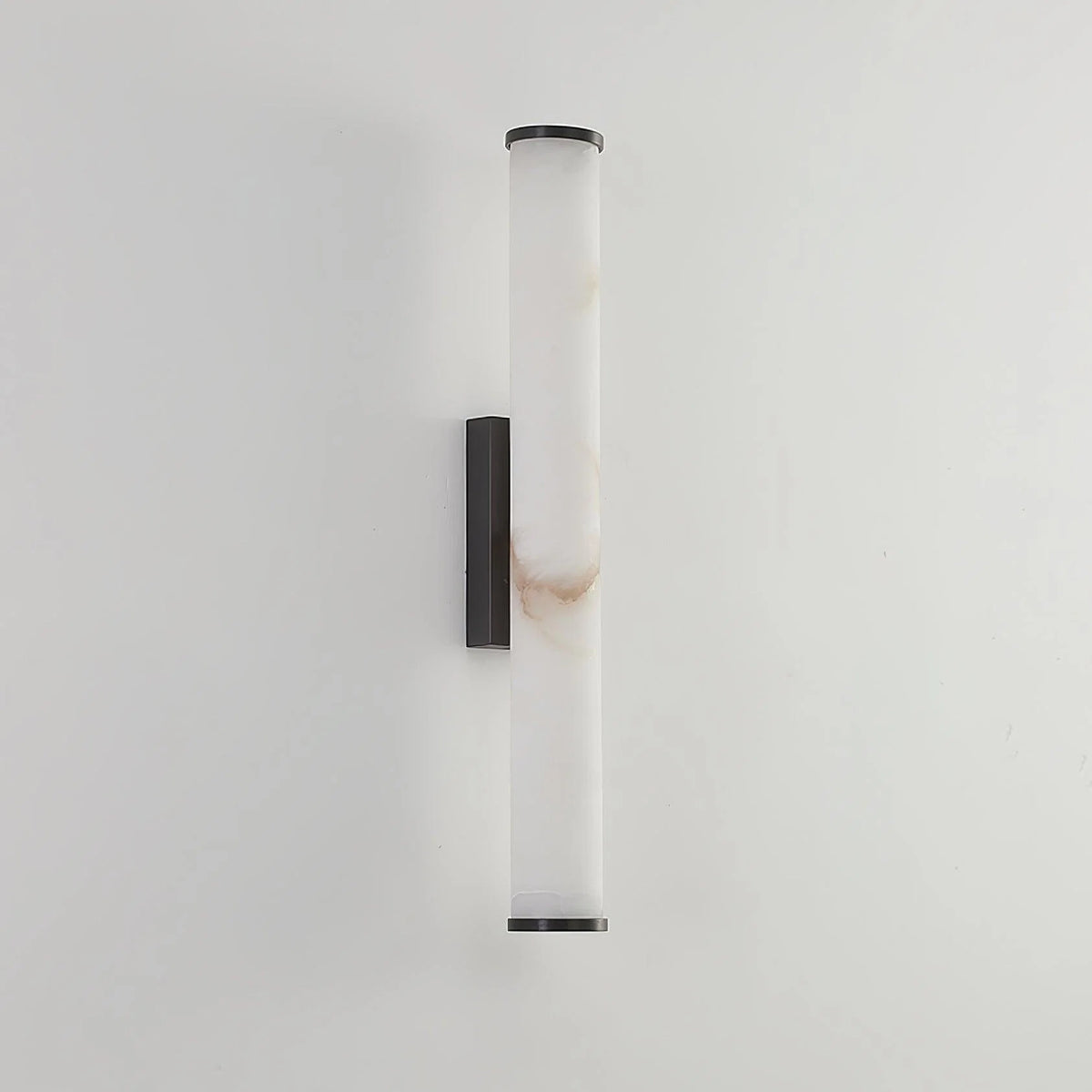 Wall Lamp | Alabaster Shade & Sculptural Brass Frame | 50 cm Height