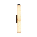 Wall Lamp | Alabaster Shade & Sculptural Brass Frame | 50 cm Height