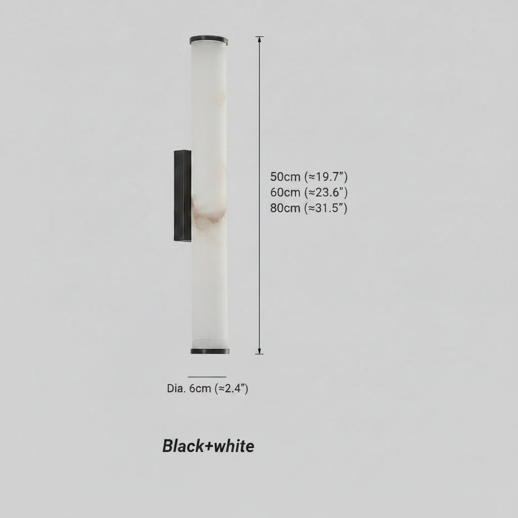 Wall Lamp | Alabaster Shade & Sculptural Brass Frame | 50 cm Height