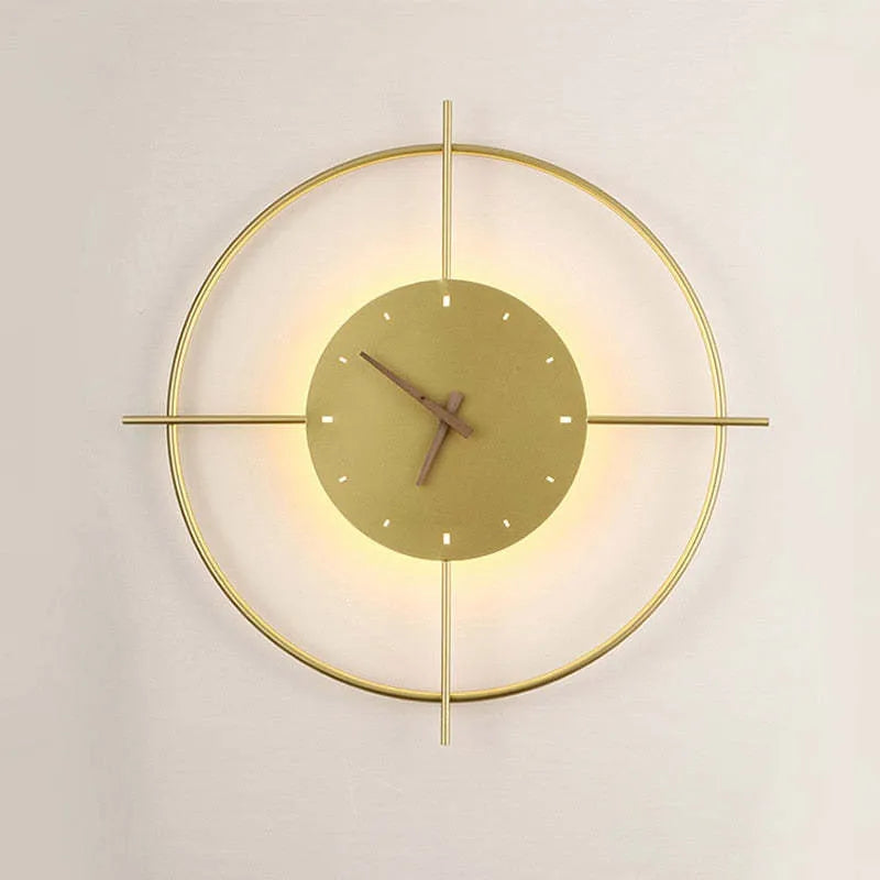Wall Lamp with Clock | Rectangular Metal Frame & Acrylic Shade | Warm White LED