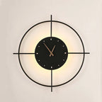 Wall Lamp with Clock | Rectangular Metal Frame & Acrylic Shade | Warm White LED