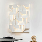 LED Wall Lamp | 3D Geometric Design | Polished Metal & Acrylic