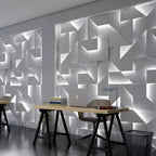 LED Wall Lamp | 3D Geometric Design | Polished Metal & Acrylic
