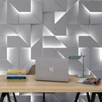 LED Wall Lamp | 3D Geometric Design | Polished Metal & Acrylic