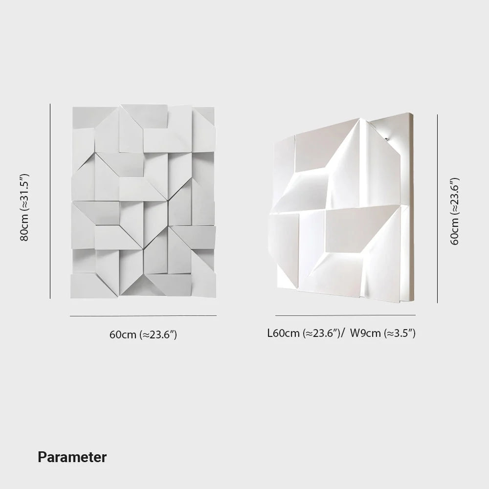 LED Wall Lamp | 3D Geometric Design | Polished Metal & Acrylic