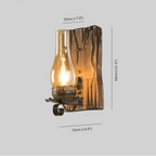 Wall Lamp | Vintage Candle Style | Pine Wood & Metal, E14 Base