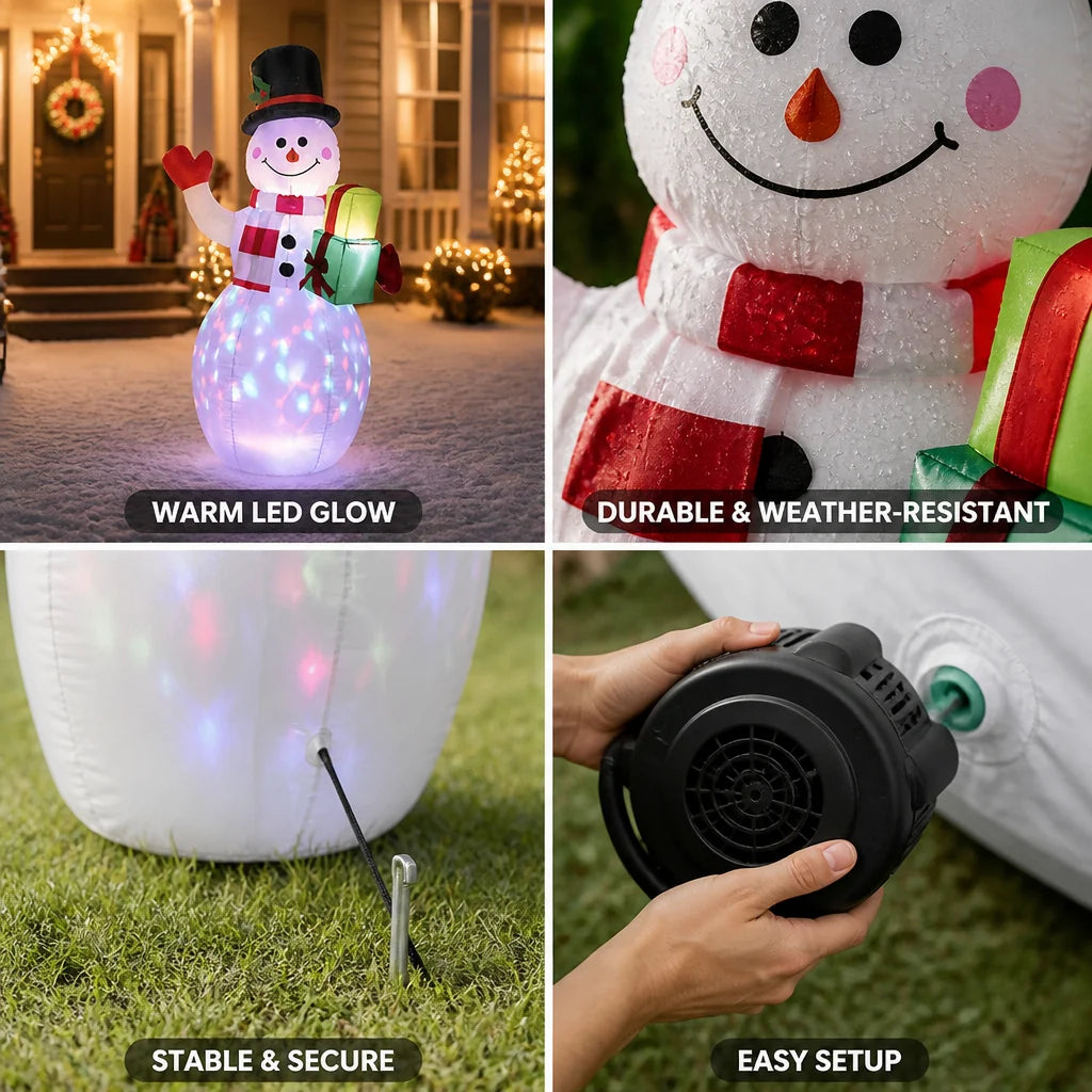 Inflatable Christmas Tree | Warm LED & Battery-Operated | 1.5 m Height
