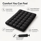 Inflatable Seat Cushion | Adjustable Air Support & Non-Slip Bottom | Hand Pump Included