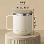 Insulated Coffee Mug | Double-Walled Stainless Steel & Leak-Proof Lid | 400 ml