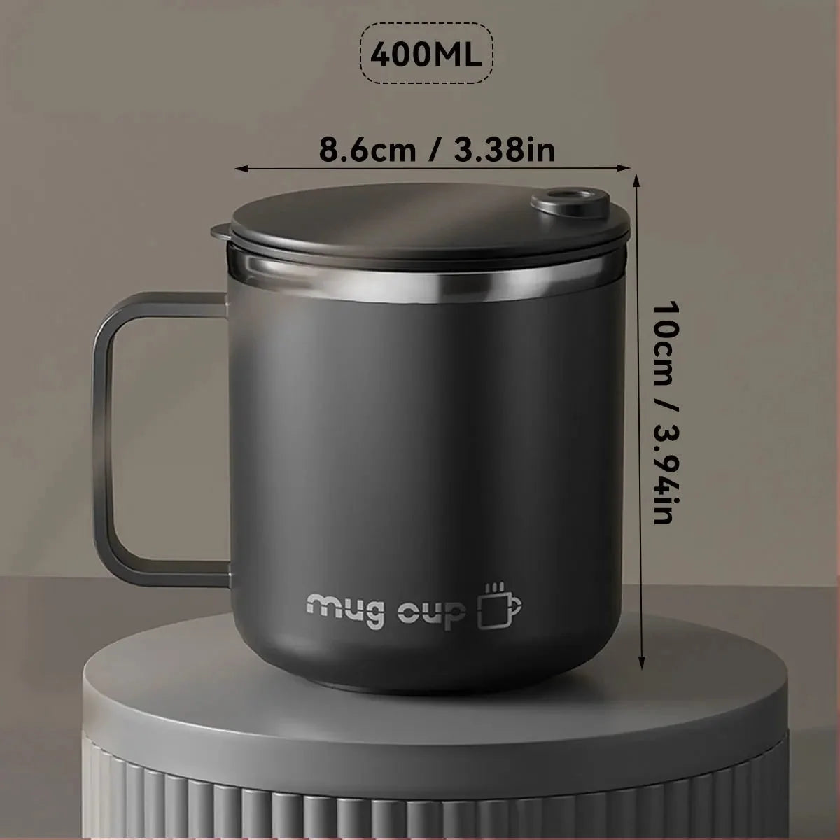 Insulated Coffee Mug | Double-Walled Stainless Steel & Leak-Proof Lid | 400 ml