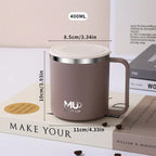 Insulated Coffee Mug | Double-Walled Stainless Steel & Leak-Proof Lid | 400 ml