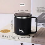 Insulated Coffee Mug | Double-Walled Stainless Steel & Leak-Proof Lid | 400 ml