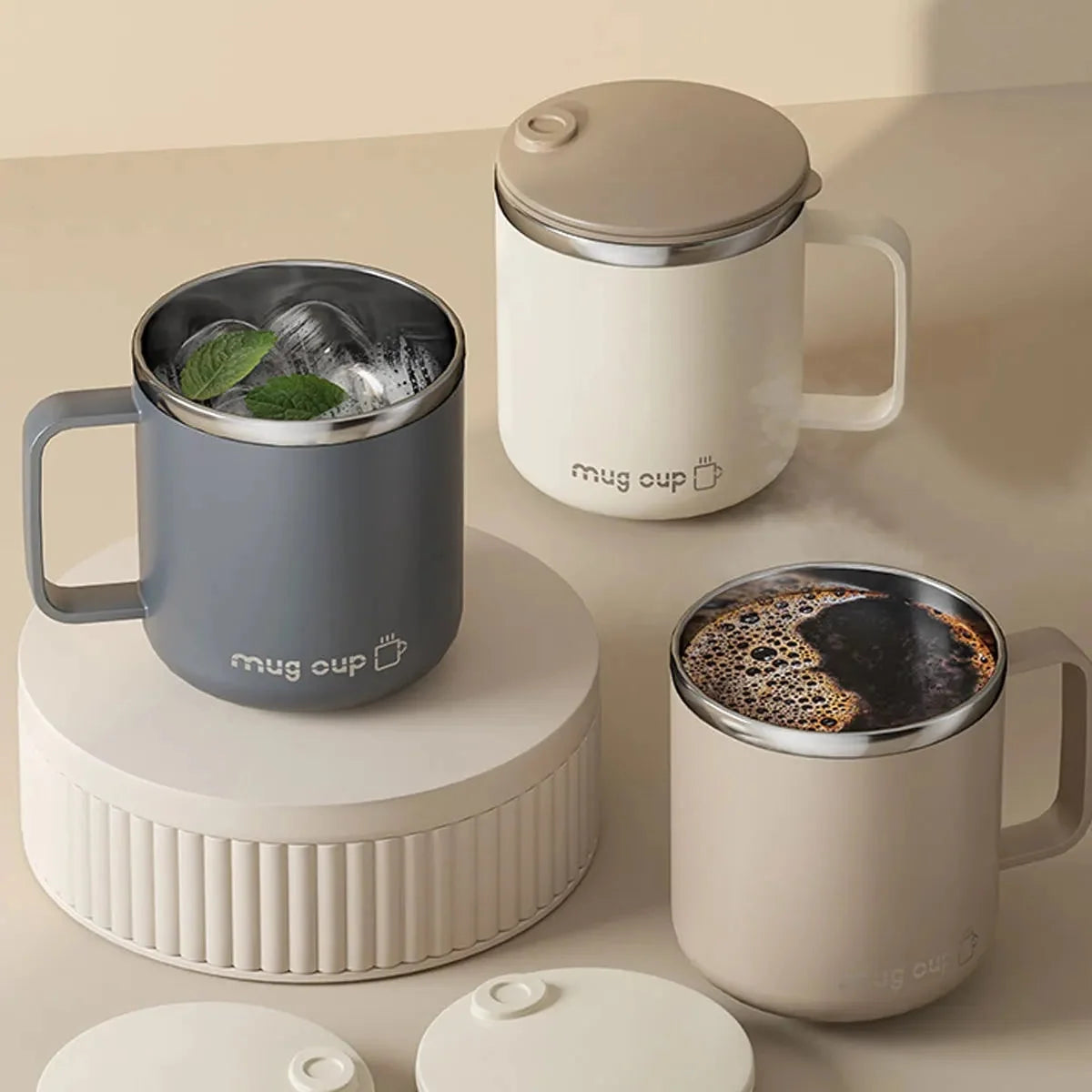 Insulated Coffee Mug | Double-Walled Stainless Steel & Leak-Proof Lid | 400 ml