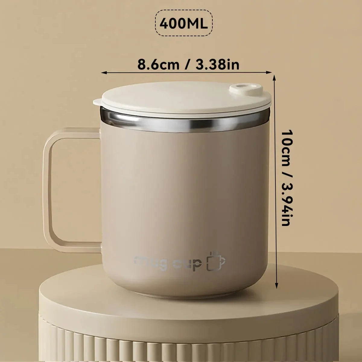 Insulated Coffee Mug | Double-Walled Stainless Steel & Leak-Proof Lid | 400 ml