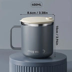 Insulated Coffee Mug | Double-Walled Stainless Steel & Leak-Proof Lid | 400 ml