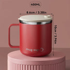 Insulated Coffee Mug | Double-Walled Stainless Steel & Leak-Proof Lid | 400 ml