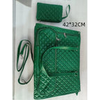 Insulated Lunch Tote | Quilted Faux Leather & Dual Compartment