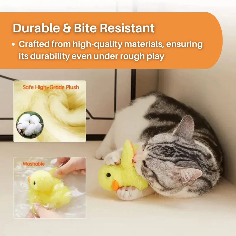 Interactive Cat Toy | Fluttering Wings & Quacking Sound | USB-Rechargeable