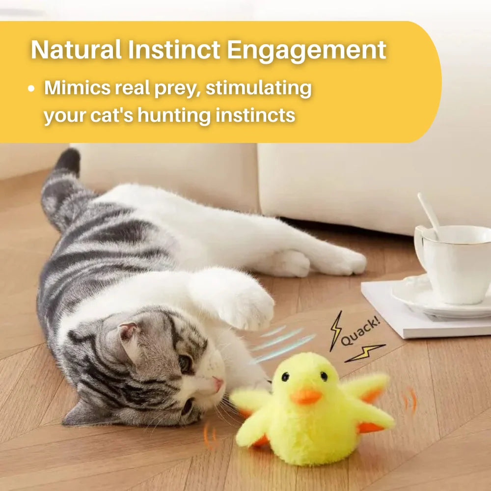 Interactive Cat Toy | Fluttering Wings & Quacking Sound | USB-Rechargeable