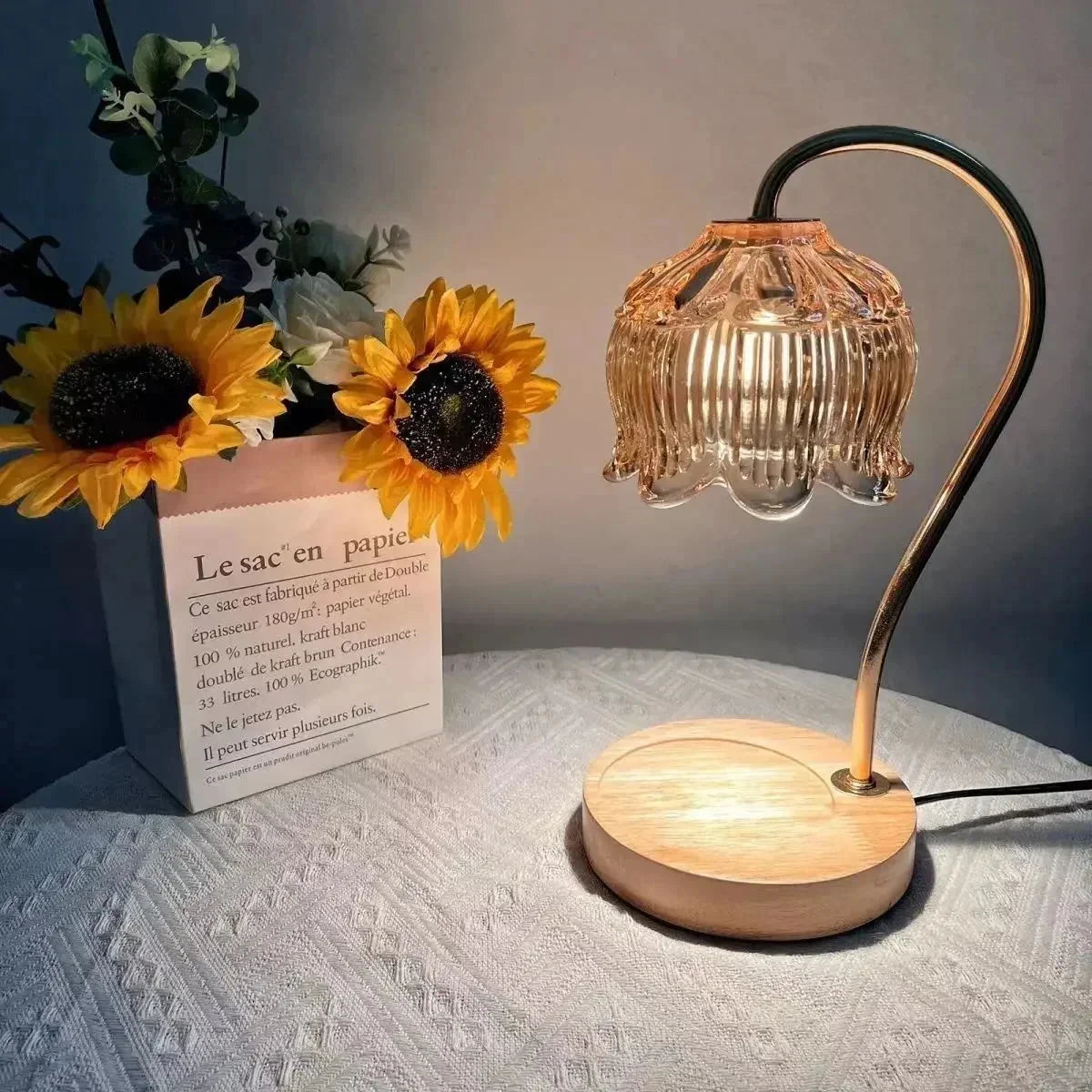 Ivey Glass Candle Warmer Lamp