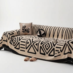 Sofa Cover | Maze Jacquard Microfiber Blend | Stitched Edges