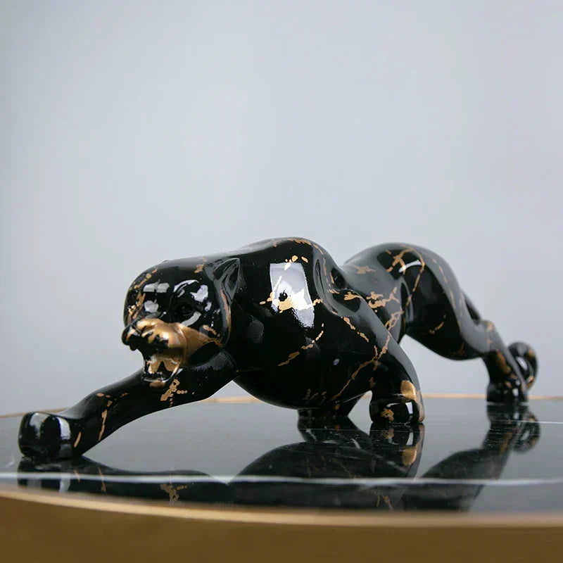 Jaguar Sculpture | Hand-Carved Stone & Polished Finish