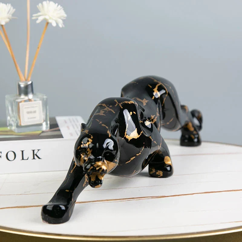 Jaguar Sculpture | Hand-Carved Stone & Polished Finish