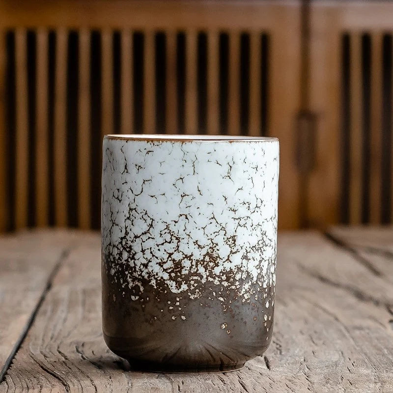 Japanese Tea Cup | Handleless Ceramic & Crackle Glaze | 301–400 mL