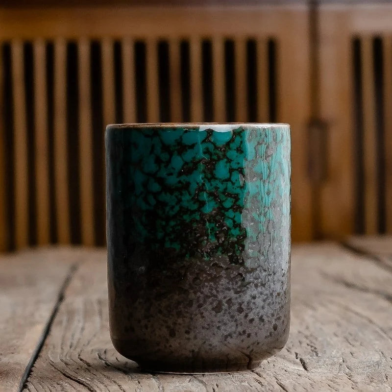 Japanese Tea Cup | Handleless Ceramic & Crackle Glaze | 301–400 mL