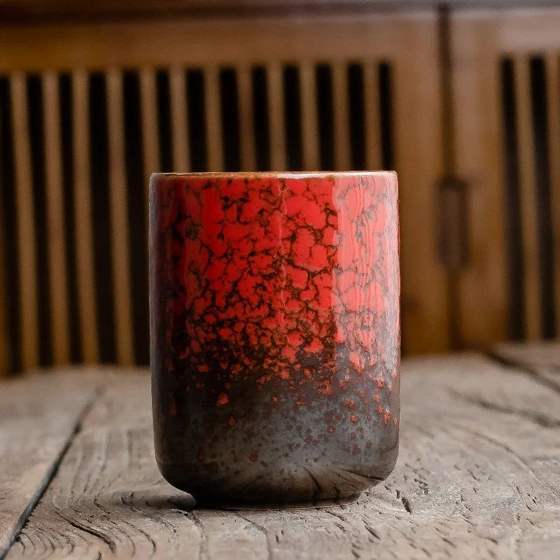 Japanese Tea Cup | Handleless Ceramic & Crackle Glaze | 301–400 mL
