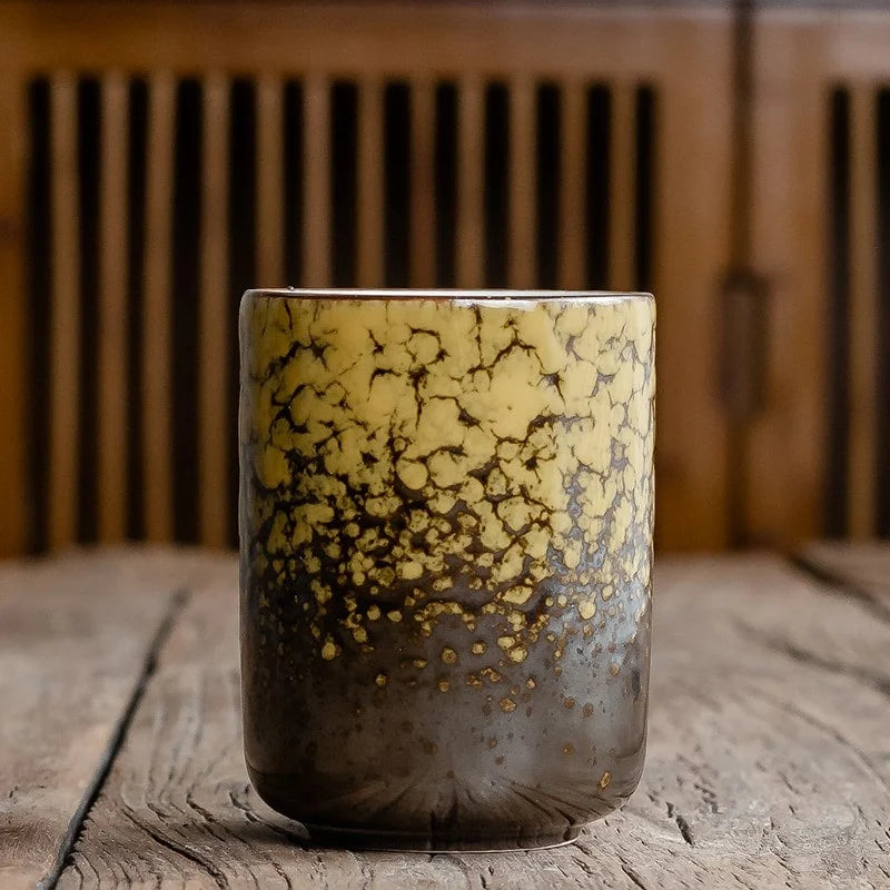 Japanese Tea Cup | Handleless Ceramic & Crackle Glaze | 301–400 mL