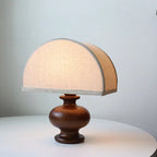 Japanese Wabi-Sabi Vintage Solid Wood Fabric 1-Light Table Lamp