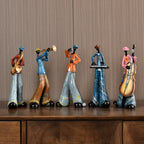 Jazz Musician Figurine | Hand-Painted Resin & Modern Abstract Motif | 28 cm Tall