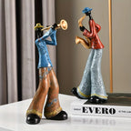 Jazz Musician Figurine | Hand-Painted Resin & Modern Abstract Motif | 28 cm Tall