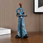 Jazz Musician Figurine | Hand-Painted Resin & Modern Abstract Motif | 28 cm Tall